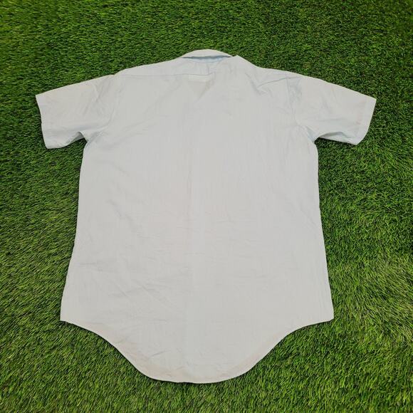 Vintage 70s Disco MOD Button Shirt XL 23x32 Powder-Blue - Picture 2 of 11